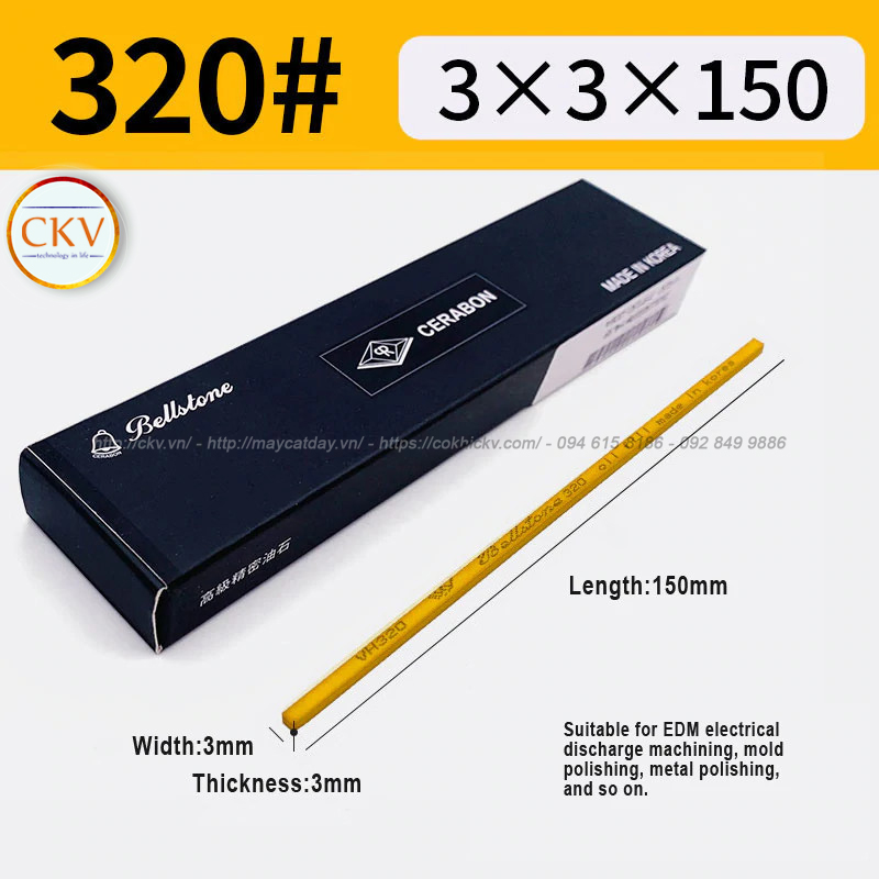 Đá mài dầu BellStone 3 x 3 x 150 VH320 #320