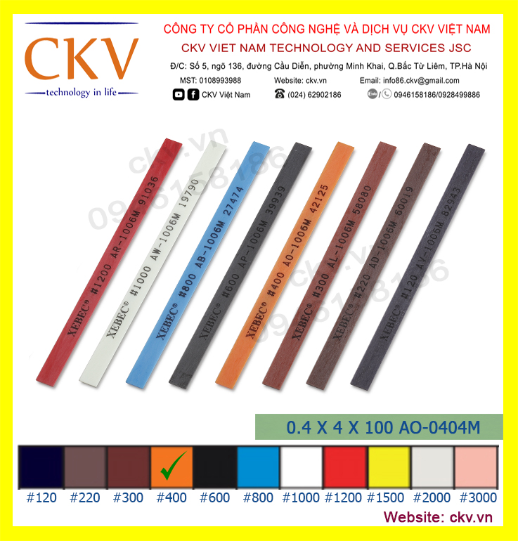 Đá mài Xebec 0.4 X 4 X 100 AO-0404M